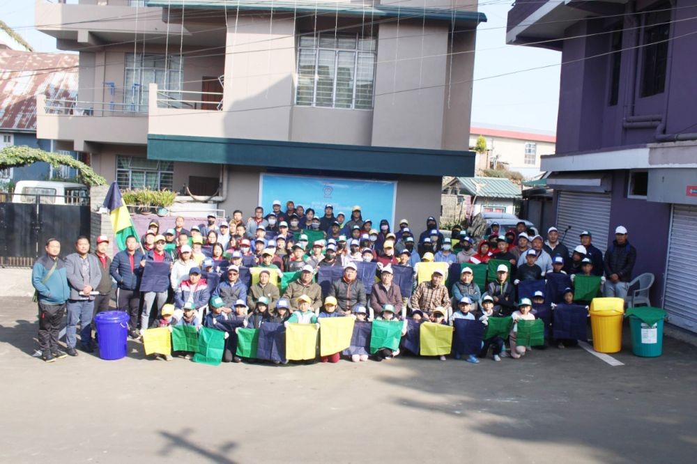 Officials and participants of household waste segregation campaign on January 14.